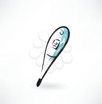 medical thermometer grunge icon