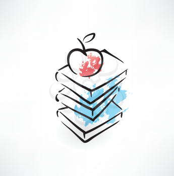 apple on the book grunge icon