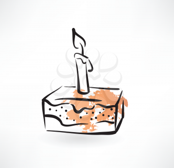 cake with candle grunge icon