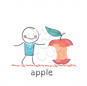 man eats the big apple