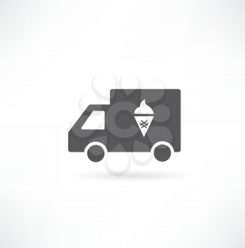 Truck with ice cream icon