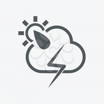 sun cloud lightning drop icon