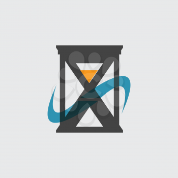 Modern flat vector icon of hourglasses