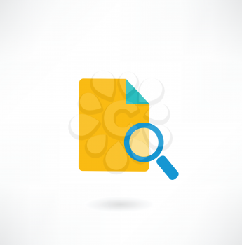 paper under a magnifying glass icon