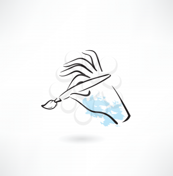 hand with brush icon