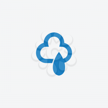 Cloud with rain drops icon