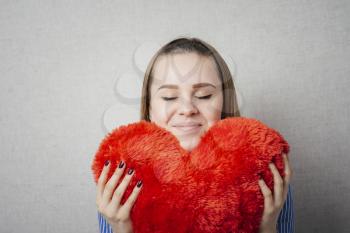 young girl with heart