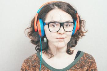 girl in headphones