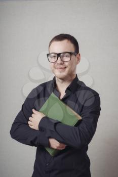 man reading a book