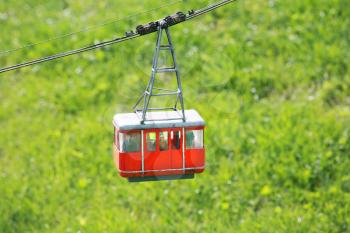 Cable car in Films Switzerland during the summer