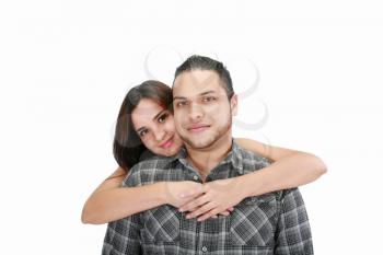 couple posing isolated on a white background
