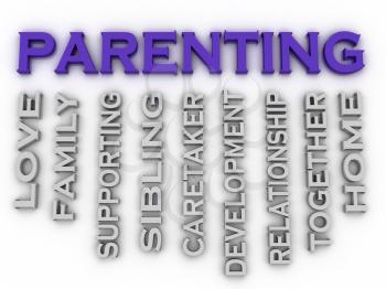 3d image Parenting issues concept word cloud background