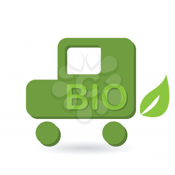 Royalty Free Clipart Image of an Eco Friendly Car