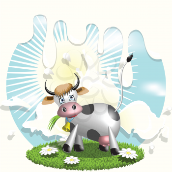 Royalty Free Clipart Image of a Cow