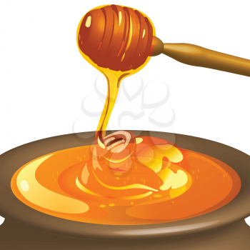 Royalty Free Clipart Image of a Pot of Honey