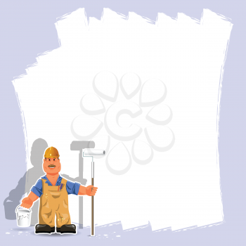 Royalty Free Clipart Image of a Painter