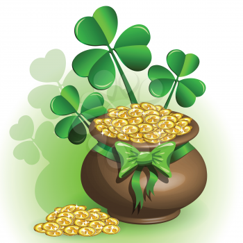 Royalty Free Clipart Image of a Pot of Gold