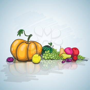 illustration autumn still life with a vegetables