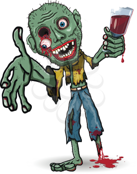 illustration of a zombie with a glass