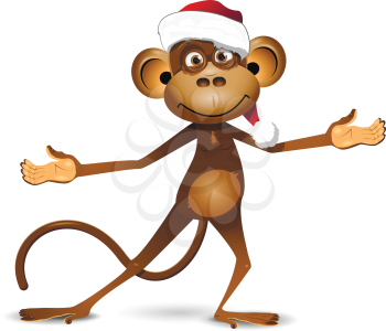 Illustration funny monkey symbol of the New Year