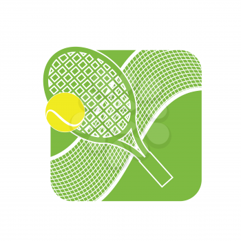 Stock Illustration Abstract Tennis Logo on White Background