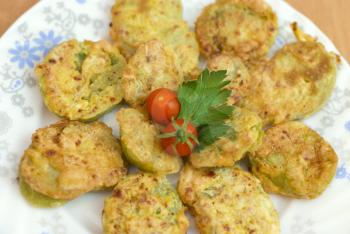 Royalty Free Photo of Green Fried Tomatoes