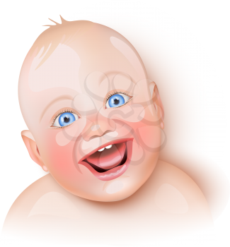 Royalty Free Clipart Image of a Baby Laughing