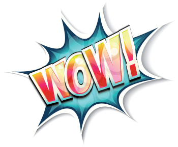 Royalty Free Clipart Image of the Word Wow