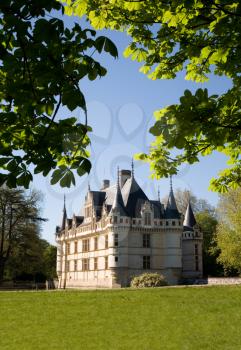 Azay-le-rideau Castle from the garden in Loire Valley, France