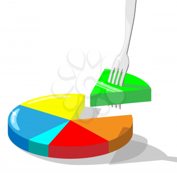 Royalty Free Clipart Image of a Pie Chart