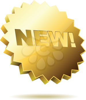 Royalty Free Clipart Image of a New Icon Label