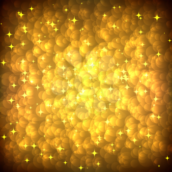 Sparkling bokeh golden vector background. EPS10 file.