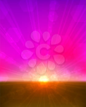 Pinkish sunset vertical vector background. EPS10 file.