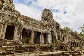 Ancient Bayon Temple located in Angkor, Siem Reap, Cambodia.