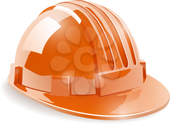 Construction safety helmet isolated on white background vector illustration.