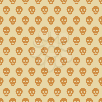 Seamless Halloween style skull vector pattern.