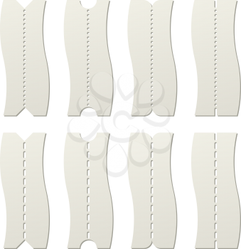 Paper tear off perforated line template vector template.