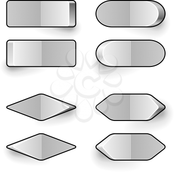 Blank white toggle switch vector template.
