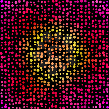 Colorful yellow and pink random circles vector background.
