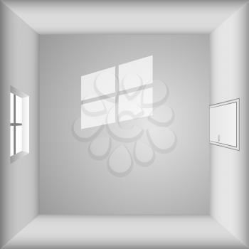 Empty white room viewed from top vector template.