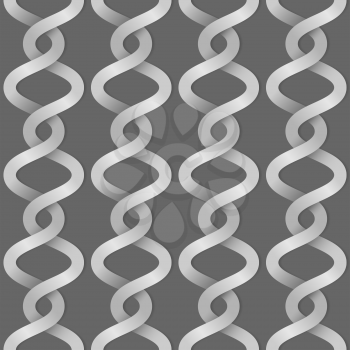 Braided paper stripes seamless vector background.