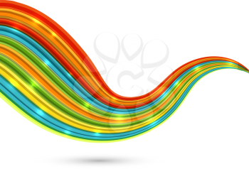 Colorful wave vector background with white copy space.
