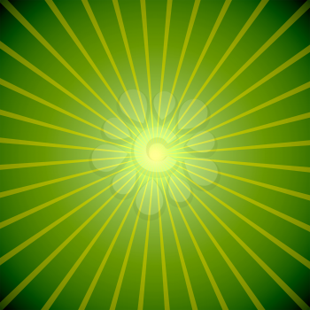 Abstract green burst St.Patricks Day vector background.