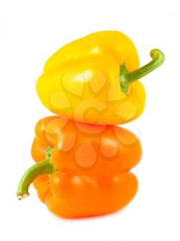 Royalty Free Photo of a Stack of Colorful Peppers