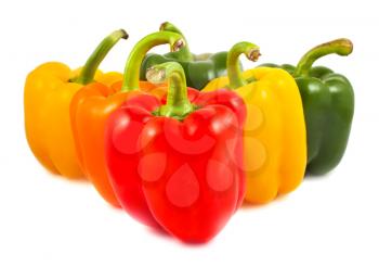Royalty Free Photo of a Colorful Bunch of Ripe Bell Peppers