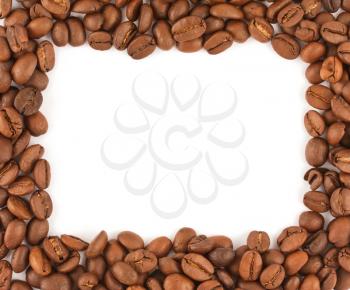 Royalty Free Photo of Coffee Beans Shaped as a Frame