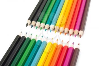 Royalty Free Photo of a Collection of Multi-Colored Pencils