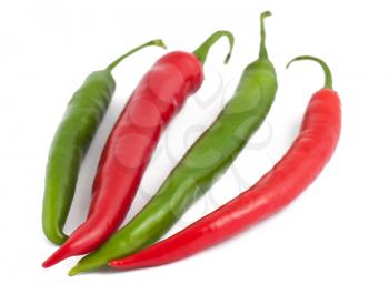 Royalty Free Photo of a Line Up of Chili Peppers