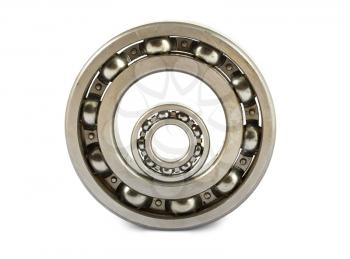 Royalty Free Photo of a Large and Small Sized Ball Bearing