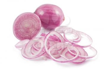 Royalty Free Photo of One Whole and Slices of Onion